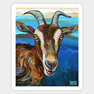 Toggenburg Goat on Green Sticker